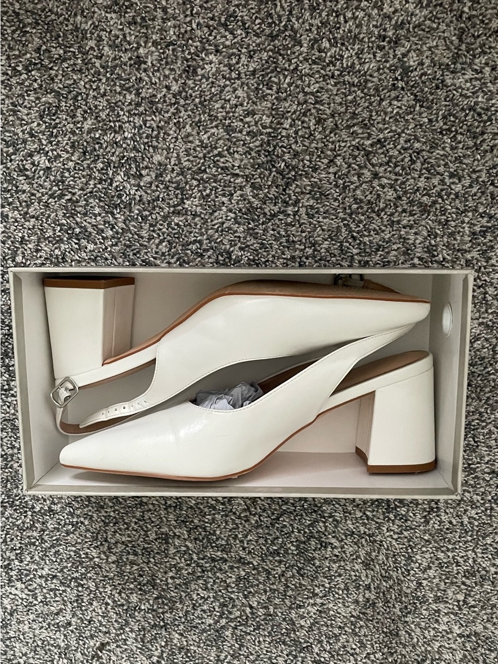 White Block Heels